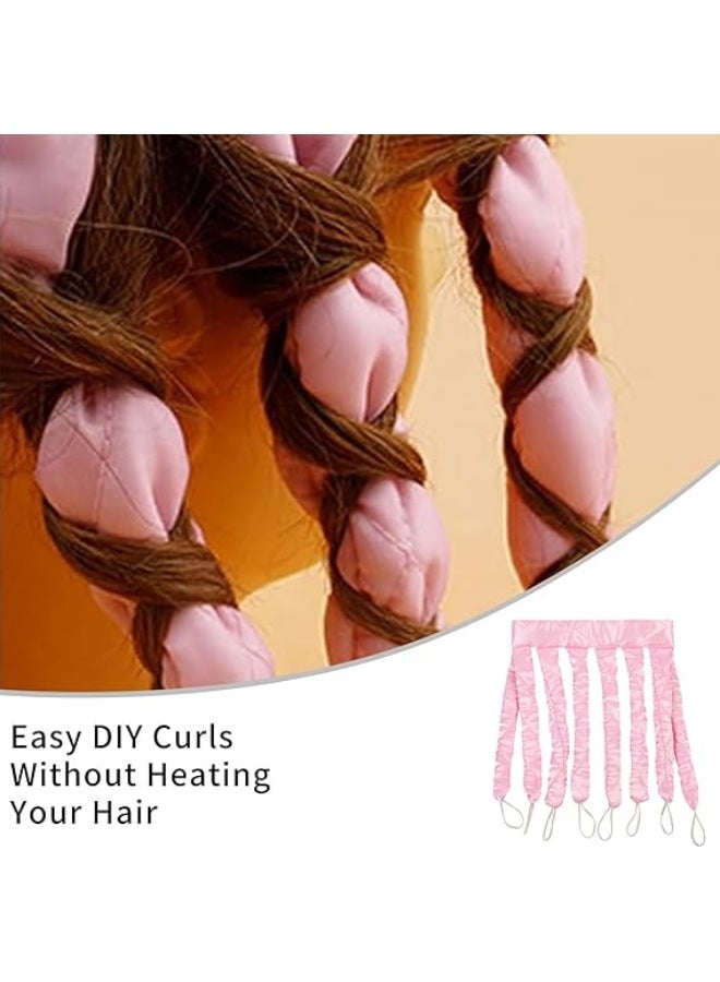 Octopus Heatless Curling Rod Headband - New Curlers Curls Without Heat, Octopus Design Soft No Heat Hair Curlers,  Soft Sleeping Overnight Silk Ribbon Hair Rollers for for Long Medium Hair, Pink - Image 4